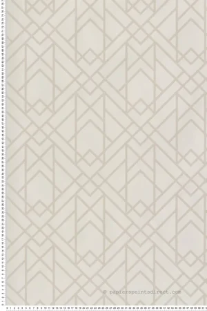 Pas Cher Papier peint Géométrique Art Déco crème - Elodie 1838 Wallcoverings d‘Initiales Réf. INI-90714006
