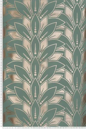 Remise Papier peint Fleurs Lys Foil vert - Elodie 1838 Wallcoverings d‘Initiales Réf. INI-90713905