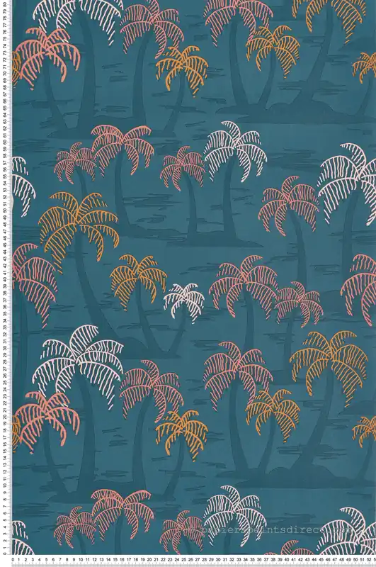 Top Vente Papier peint Nature Palmier bleu pétrole - Bensimon 2 de Lutèce Réf. LTC-51200901