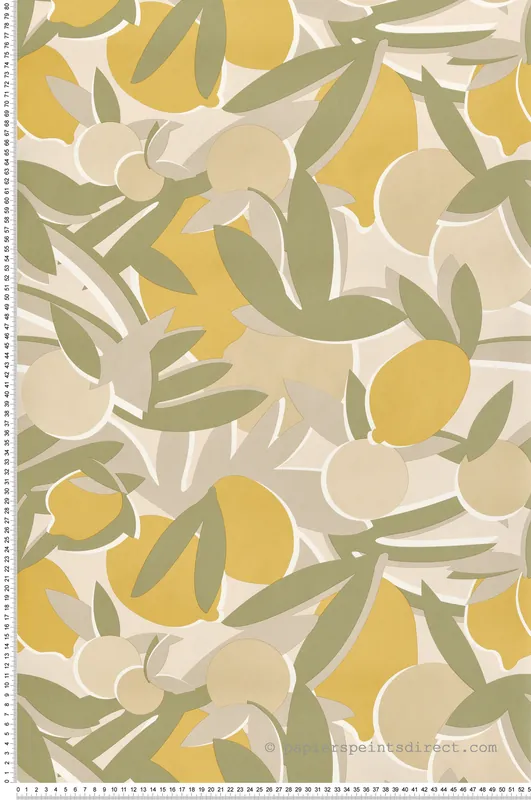Papier peint Fruit Agrume jaune - Bensimon 2 de Lutèce Réf. LTC-51200607 Remise