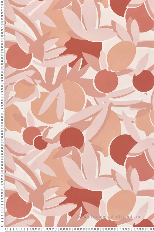 Papier peint Fruit Agrume rose corail - Bensimon 2 de Lutèce Réf. LTC-51200605 Certifié