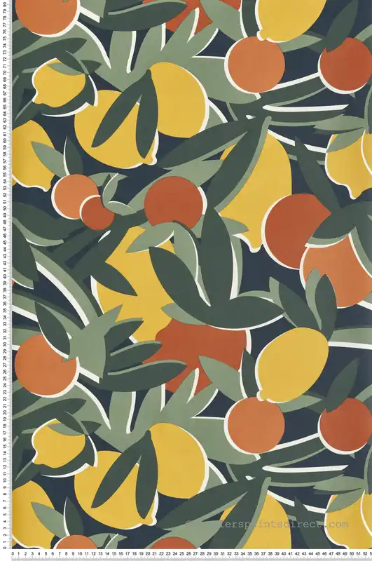 Offre Limitée Papier peint Fruit Agrume terracotta - Bensimon 2 de Lutèce Réf. LTC-51200601