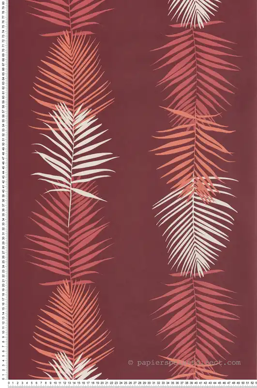 Remise Papier peint Feuilles de Palmier rouge - Bensimon 2 de Lutèce Réf. LTC-51173110