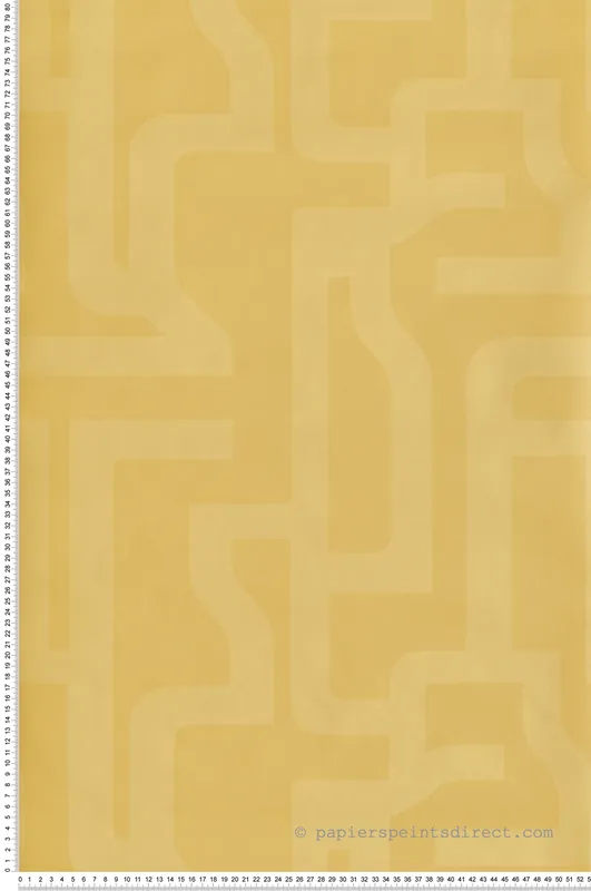 Quantité Limitée Papier peint Géometrique Labyrinthe jaune - Bensimon 2 de Lutèce Réf. LTC-51201102