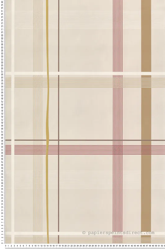Nouvelle Collection Papier peint Carreaux Ecossais beige - Bensimon 2 de Lutèce Réf. LTC-51200807