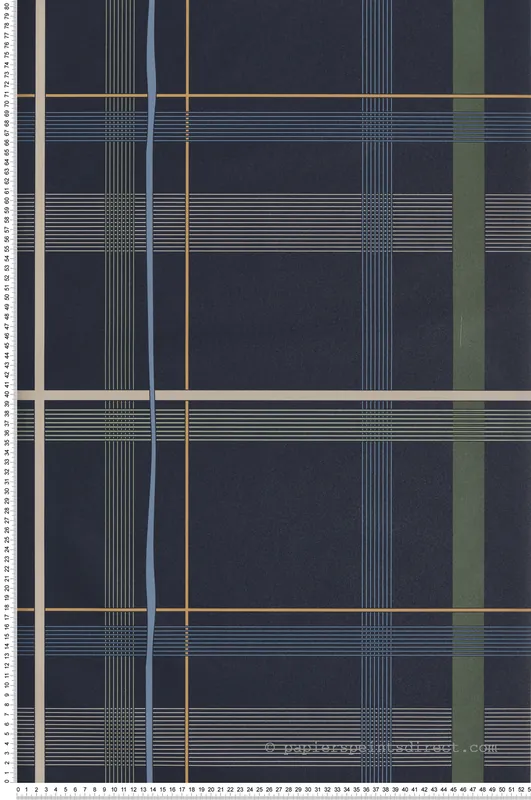 Expédié Aujourd'hui Papier peint Carreaux Ecossais bleu - Bensimon 2 de Lutèce Réf. LTC-51200801