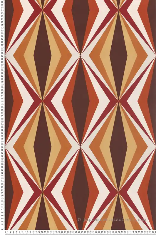 Papier peint Losanges Graphiques orange - Bensimon 2 de Lutèce Réf. LTC-51173010 Promotion Saisonnière