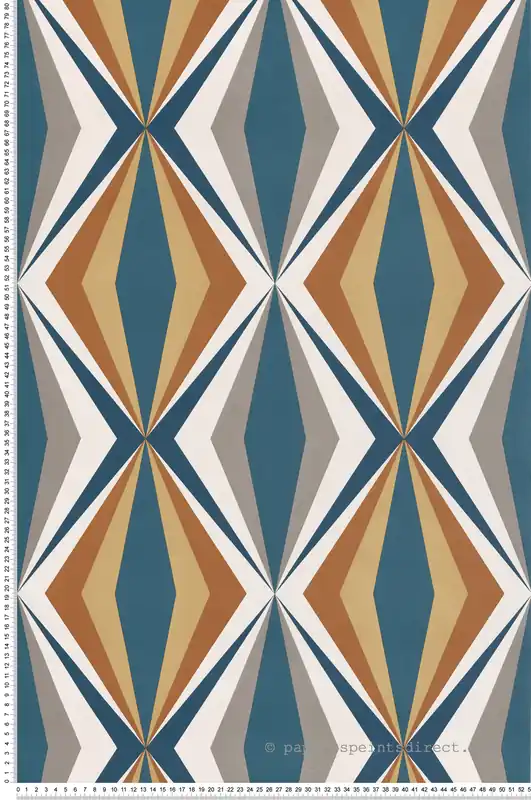Haute Qualité Papier peint Losanges Graphiques bleu - Bensimon 2 de Lutèce Réf. LTC-51173001