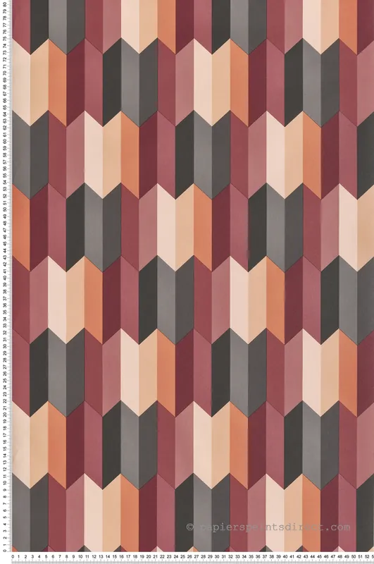 Solde Papier peint Parallélogramme 3D aubergine - Bensimon 2 de Lutèce Réf. LTC-51172810