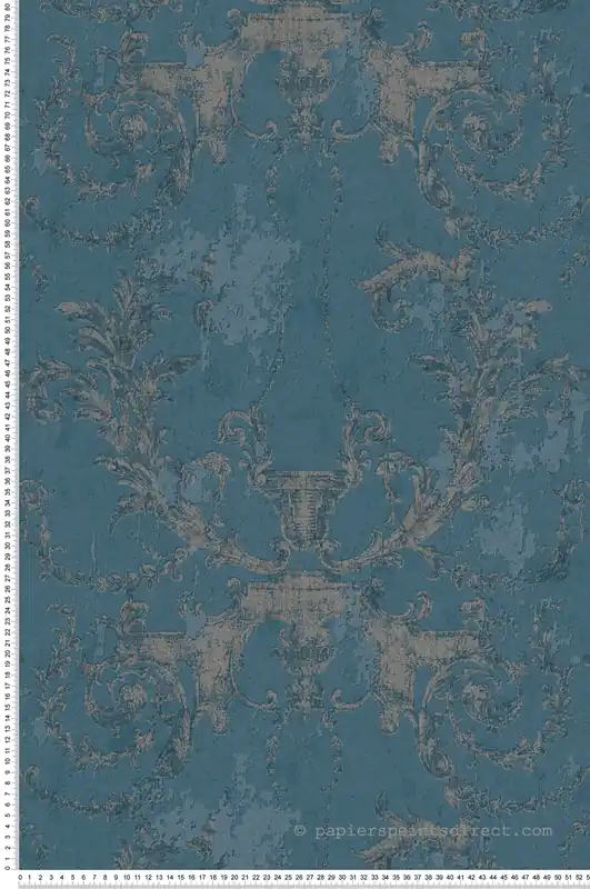Meilleure Vente Papier peint Baroque Médaillon bleu canard - History of Art d‘A.S. Creation Réf. 37648-5