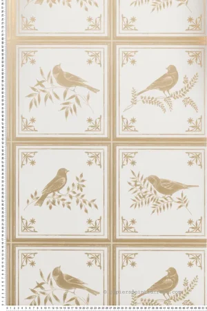 Prix Cassé Papier peint Oiseau Fortoiseau doré - Les Indiennes de Nina Campbell Réf. OSB-NCW4356-01