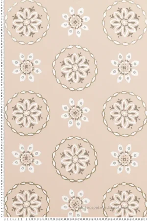 Retour Gratuit Papier peint Fleur Mandala Garance blush - Les Indiennes de Nina Campbell Réf. OSB-NCW4354-01