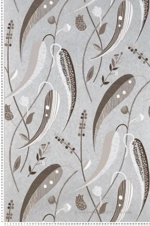Marque Papier peint Feuillage Colbert argenté - Les Indiennes de Nina Campbell Réf. OSB-NCW4353-06
