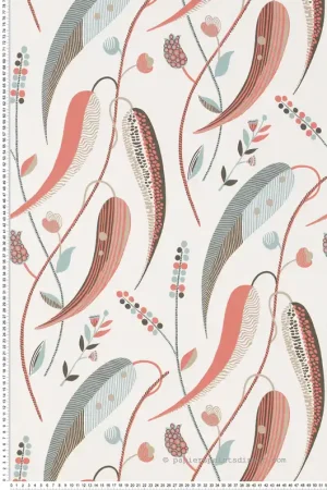 Papier peint Feuillage Colbert corail - Les Indiennes de Nina Campbell Réf. OSB-NCW4353-01 Meilleur Prix