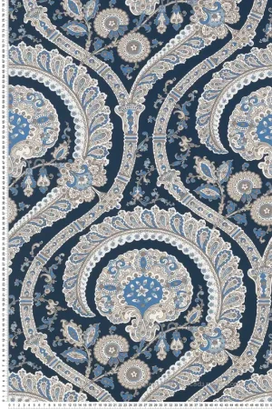 Papier peint Paisley Les Indiennes bleu - Les Indiennes de Nina Campbell Réf. OSB-NCW4350-05 Soldes