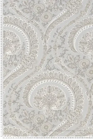 Papier peint Paisley Les Indiennes gris - Les Indiennes de Nina Campbell Réf. OSB-NCW4350-02 Prix Cassé