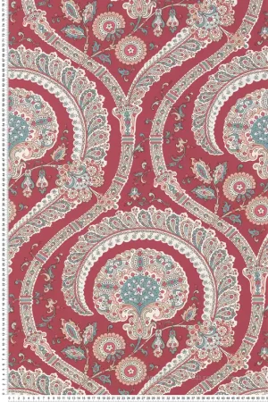 Commander Maintenant Papier peint Paisley Les Indiennes rouge framboise - Les Indiennes de Nina Campbell Réf. OSB-NCW4350-01