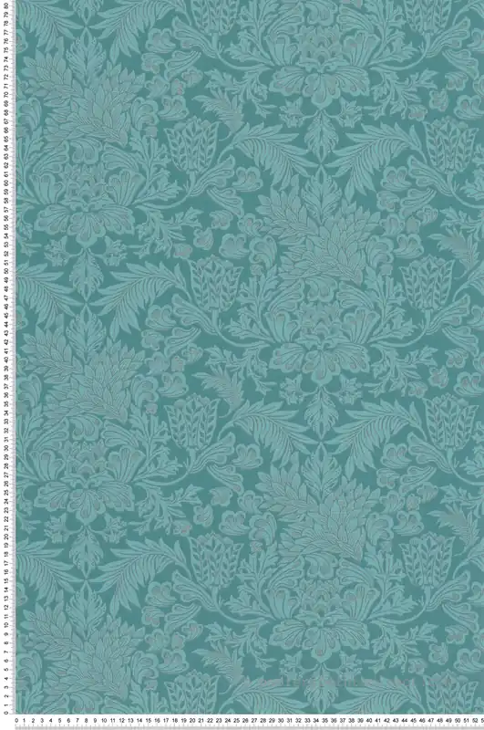 Meilleur Choix Papier peint Fleur Baroque Adorn turquoise canard - Five o‘clock de Casadeco Réf. FOCL85816384
