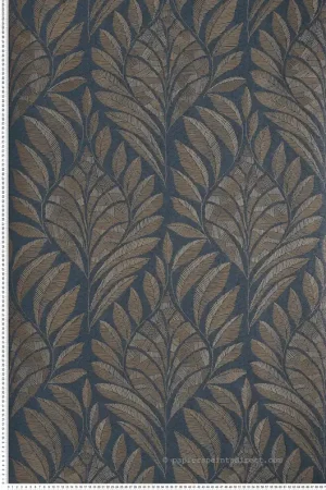 Papier peint Feuillage Gustav marine - Printemps Viennois de Casamance Réf. CAS-74770406 Quantité Limitée