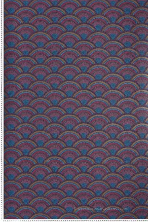 Populaire Papier peint Cercle Ethnique Otto bleu magenta - Printemps Viennois de Casamance Réf. CAS-74821646