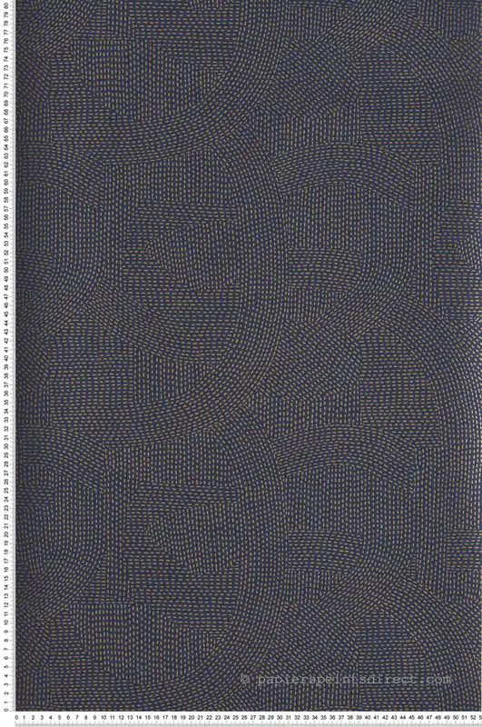 Papier peint Design Franz bleu marine - Printemps Viennois de Casamance Réf. CAS-74791128 Quantité Limitée