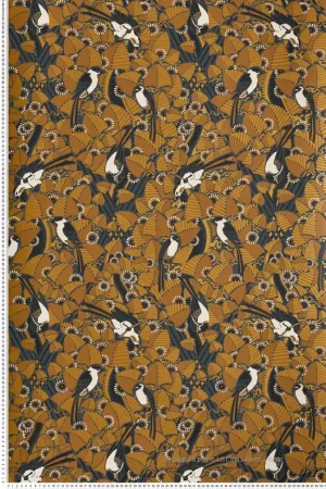 Prix Choc Papier peint Oiseau Majoliques anthracite doré - Printemps Viennois de Casamance Réf. CAS-74782774