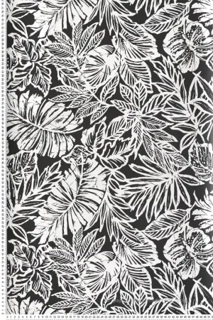 Papier peint adhésif Feuillages Batik Leaf noir - Les Adhésifs de Lutèce Réf. LTC-RMK11439 Commander Vite