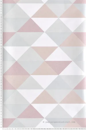 Papier peint adhésif Triangles Géo Pastel argent rose - Les Adhésifs de Lutèce Réf. LTC-NW31100 Expédié Aujourd'hui