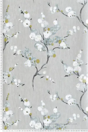 Papier peint adhésif Fleur Coton gris - Les Adhésifs de Lutèce Réf. LTC-NU2679 Jusqu'à Épuisement Des Stocks
