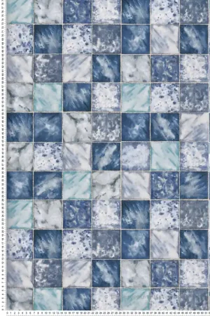 Promotion Papier peint Mosaïque Hammam bleu - Folium de Osborne & Little Réf. OSB-W7335-03