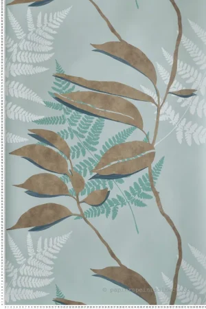 Prix Choc Papier peint Feuille d‘Or Mordoré bleu - Folium de Osborne & Little Réf. OSB-W7331-02
