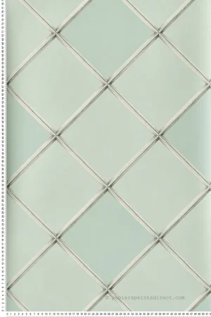 Bon Marché Papier peint Palm House Trellis vert d‘eau - Mansfield de Osborne & Little Réf. OSB-W7451-01