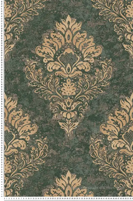 Expédition Rapide Papier peint Baroque Damasse vert - Metropolitan Stories 2 d‘AS Création Réf. SP15535
