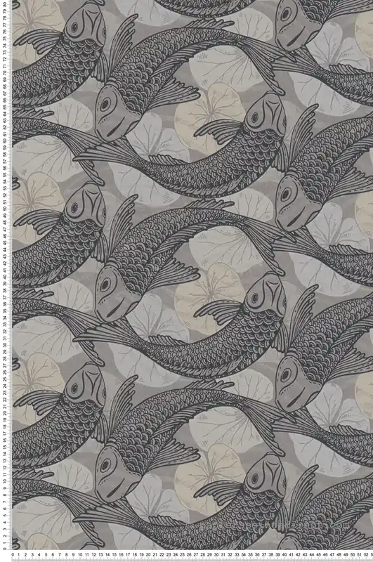 Nouvel Arrivage Papier peint Poisson Carpe Koï gris - Metropolitan Stories 2 d‘AS Création Réf. SP15484