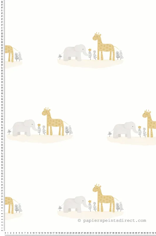 Super Prix Papier peint Animaux Marius & Candice beige - Rose & Nino de Casadéco Réf. RONI85531125