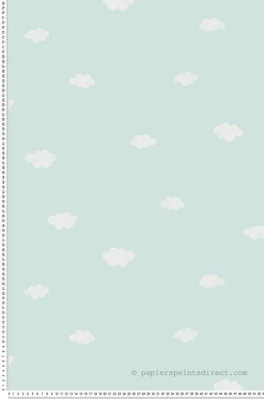 Expédié Aujourd'hui Papier peint Nuage Enfantin vert d‘eau - Rose & Nino de Casadéco Réf. RONI29756549