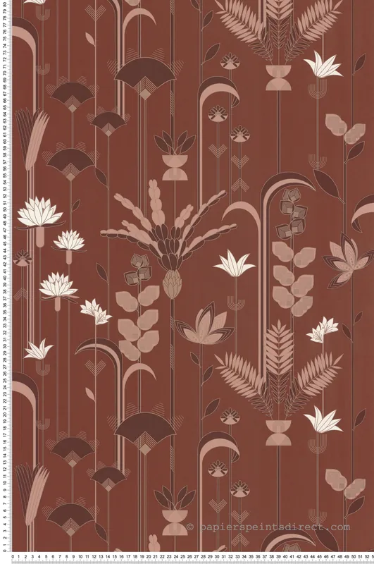 Achetez Aujourd'hui Papier peint Fleurs Ephemeral terracotta cuivre - Labyrinth de Casélio Réf. LBY102094047
