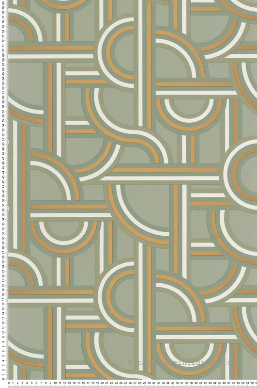 Offre Limitée Papier peint Design Impass vert amande - Labyrinth de Casélio Réf. LBY102127022