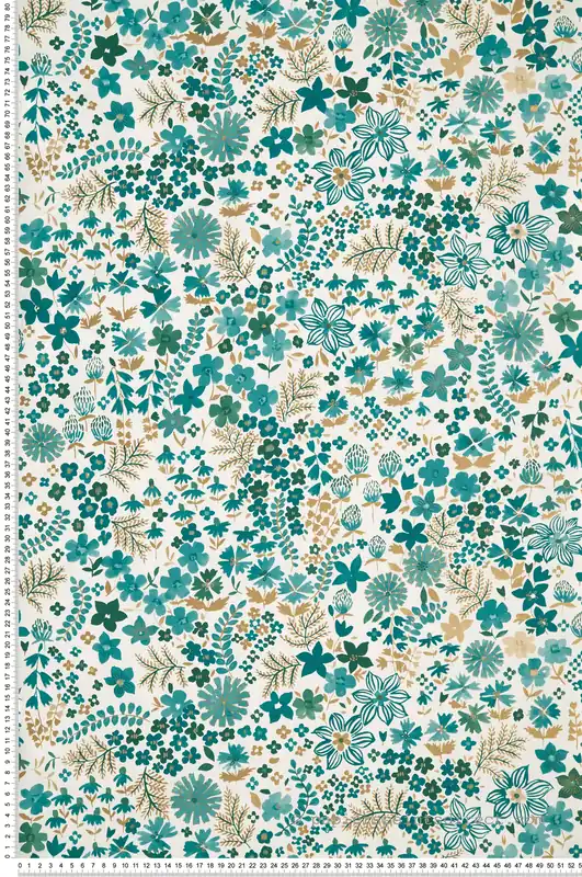 Vente Directe Papier peint Liberty Fleurs June vert - Flower Power de Casélio Réf. FLP101867126