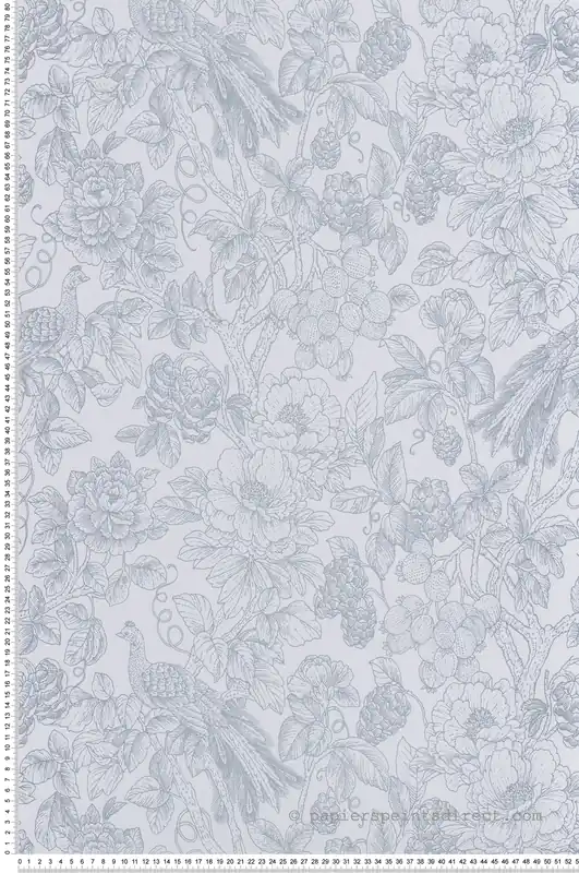 Achetez Aujourd'hui Papier peint Floral et Oiseau Feather bleu - Delicacy de Casadéco Réf. DELY85366151