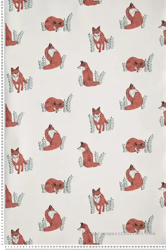 Jusqu'à Épuisement Des Stocks Papier peint Animaux Counting Fox orange - The Place to Bed de Casélio Réf. PTB101764073