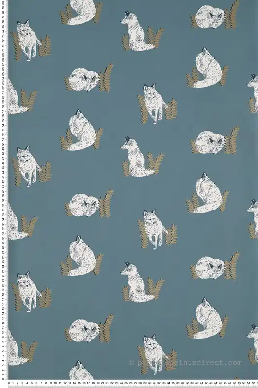 Papier peint Animaux Counting Fox bleu-vert - The Place to Bed de Casélio Réf. PTB101760068 Acheter En Ligne