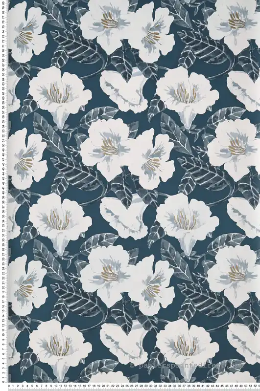 Soldes Papier peint Fleurs Ding Ding Dong bleu foncé - The Place to Bed de Casélio Réf. PTB101796166