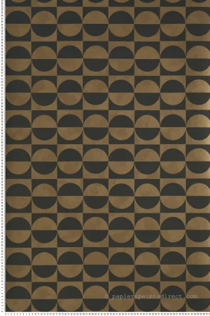 Vente Directe Papier peint Art Déco Circles noir - Delta de Casamance Réf. CAS-74591528
