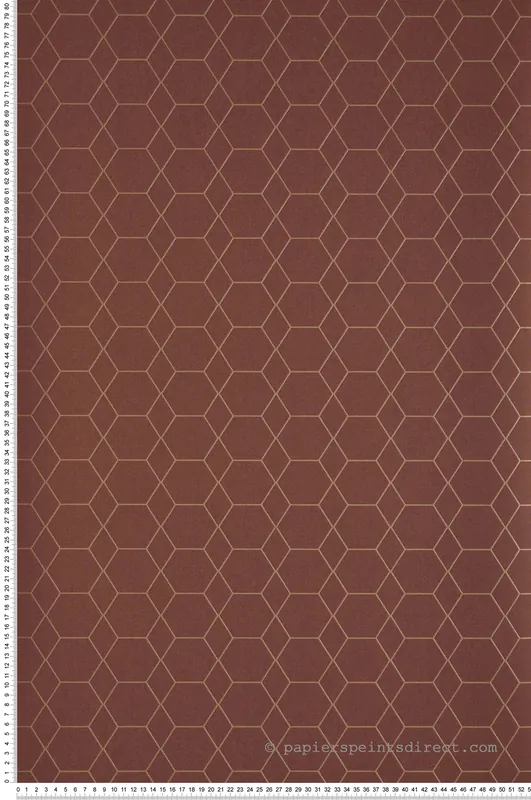 Papier peint Géométrique Hexagone Pytheas terracotta - Delta de Casamance Réf. CAS-A72152550 Jusqu'à Épuisement Des Stocks