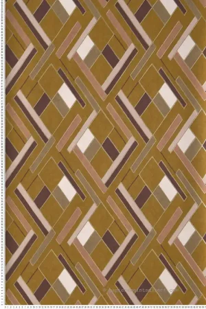 Papier peint Géométrique Losange Shapes moutarde - Delta de Casamance Réf. CAS-74632445 Meilleur Prix
