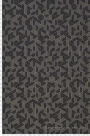 Authentique Papier peint Géométrique Mosaic noir - Delta de Casamance Réf. CAS-74580510