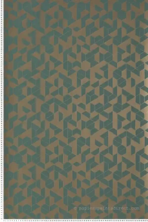 Nouvel Arrivage Papier peint Géométrique Mosaic vert - Delta de Casamance Réf. CAS-74580204