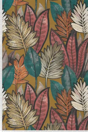 Top Vente Papier peint Feuillage Sabal safran - Manille & Aventura de Casamance Réf. CAS-74680366