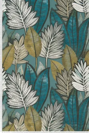 Papier peint Feuillage Sabal canard - Manille & Aventura de Casamance Réf. CAS-74680264 Authentique